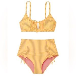 Yellow Two Piece High-waisted Bikini | Adore Me | Lane Contour